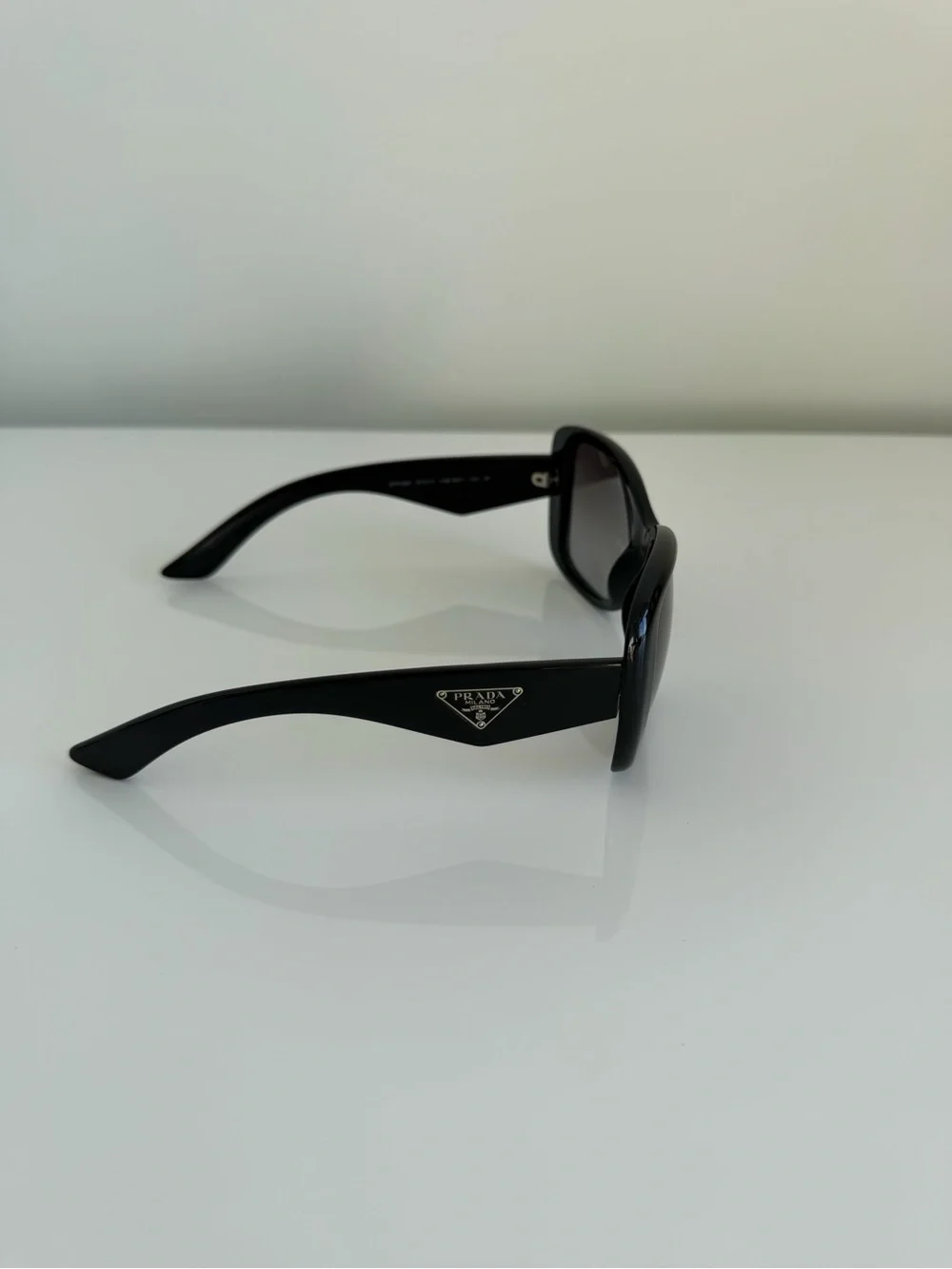Prada Black Rounded Logo-Temple Sunglasses
